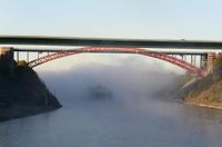 Levensauer bridge with fog